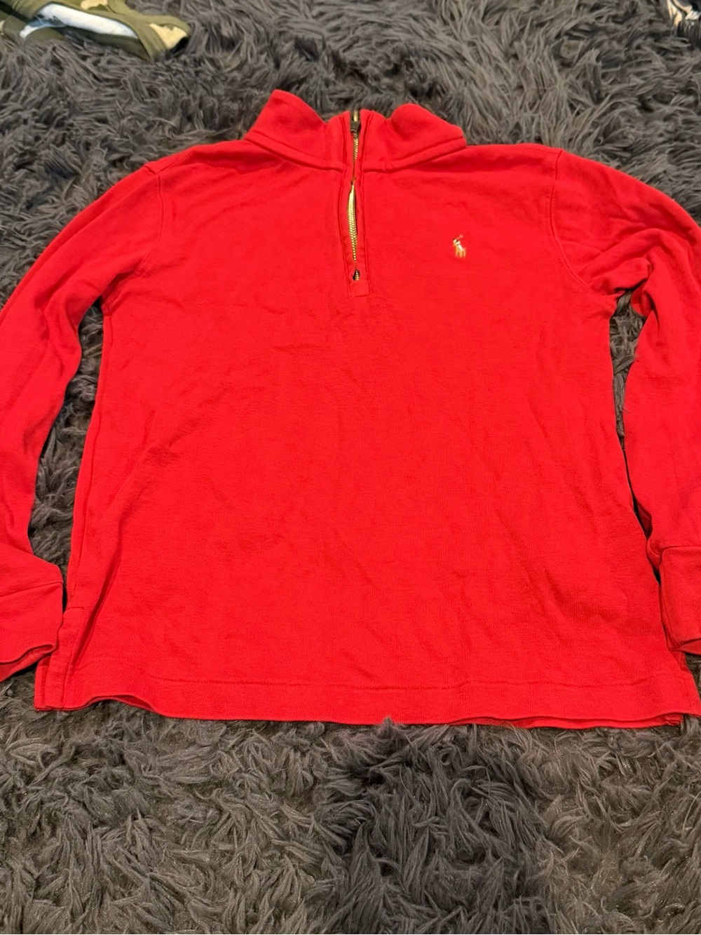 Polo by Ralph Lauren Red Half-Zip Pullover with Gold Pony